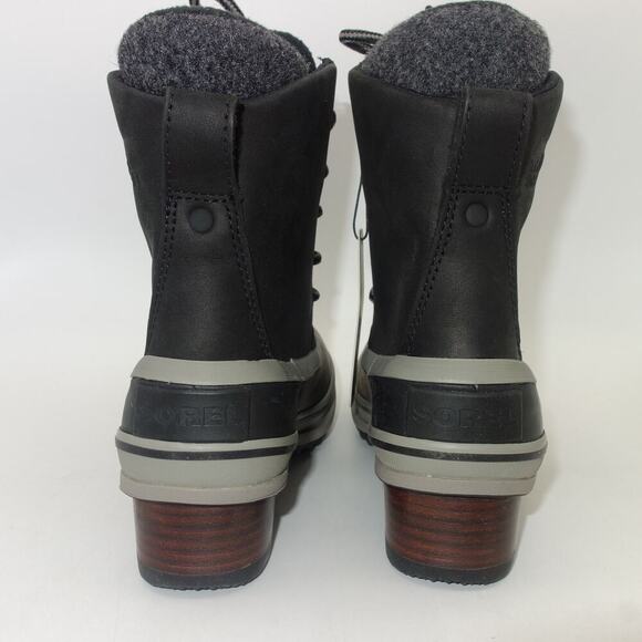 NEW SOREL Slimpack III Lace Boots BLACK Waterproof Leather Boots Women's 6 - Picture 7 of 9